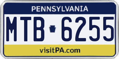 PA license plate MTB6255