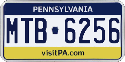 PA license plate MTB6256