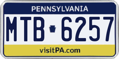 PA license plate MTB6257
