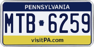 PA license plate MTB6259