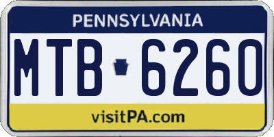 PA license plate MTB6260