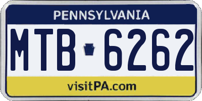 PA license plate MTB6262