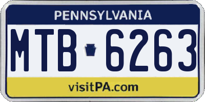 PA license plate MTB6263