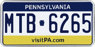 PA license plate MTB6265