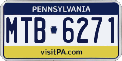 PA license plate MTB6271