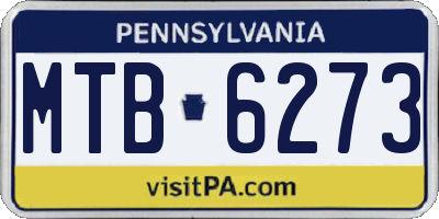 PA license plate MTB6273