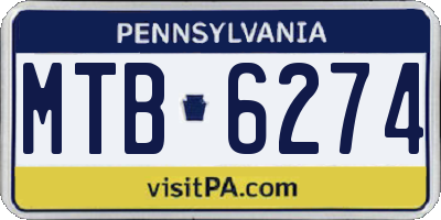 PA license plate MTB6274