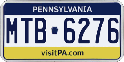 PA license plate MTB6276