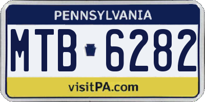 PA license plate MTB6282