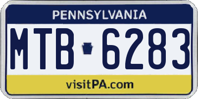 PA license plate MTB6283