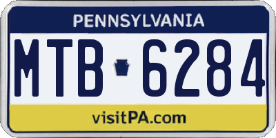 PA license plate MTB6284
