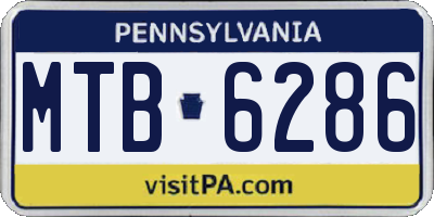 PA license plate MTB6286