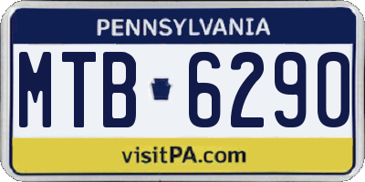 PA license plate MTB6290