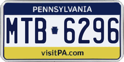 PA license plate MTB6296