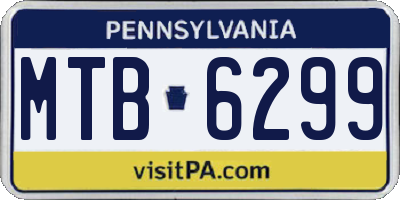 PA license plate MTB6299