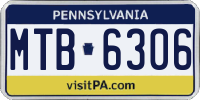 PA license plate MTB6306