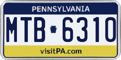 PA license plate MTB6310