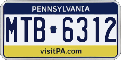 PA license plate MTB6312