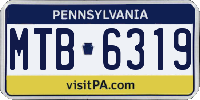 PA license plate MTB6319