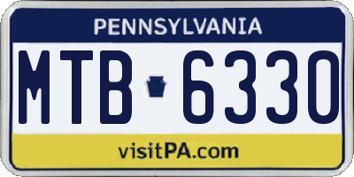 PA license plate MTB6330