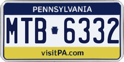 PA license plate MTB6332