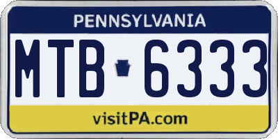 PA license plate MTB6333