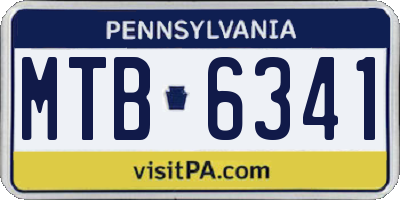 PA license plate MTB6341