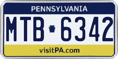 PA license plate MTB6342