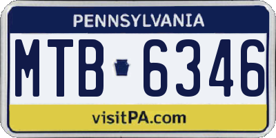 PA license plate MTB6346