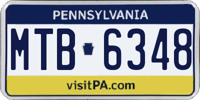 PA license plate MTB6348
