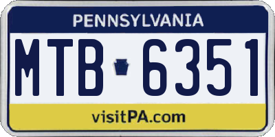 PA license plate MTB6351