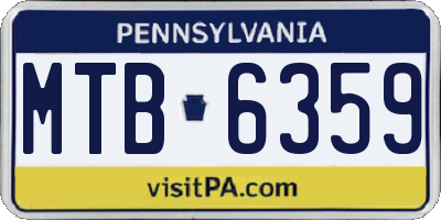 PA license plate MTB6359