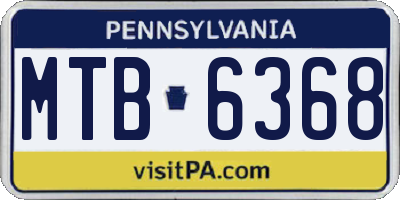 PA license plate MTB6368