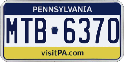 PA license plate MTB6370
