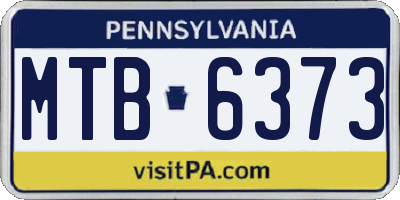 PA license plate MTB6373