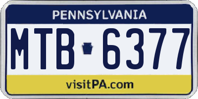 PA license plate MTB6377