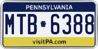 PA license plate MTB6388