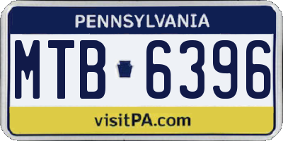 PA license plate MTB6396