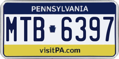 PA license plate MTB6397