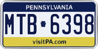 PA license plate MTB6398
