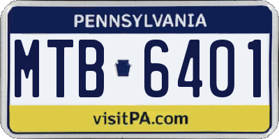 PA license plate MTB6401