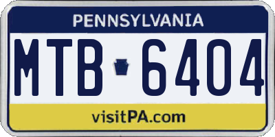 PA license plate MTB6404