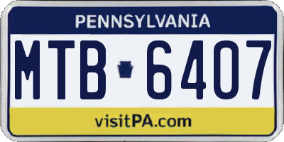 PA license plate MTB6407