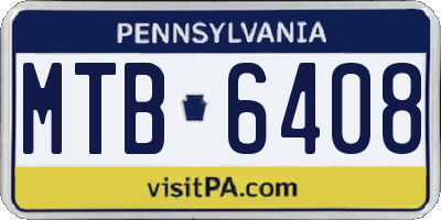 PA license plate MTB6408