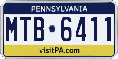 PA license plate MTB6411
