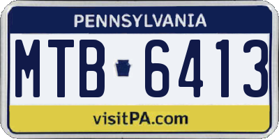 PA license plate MTB6413