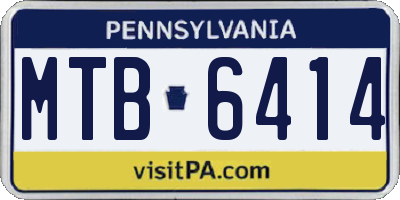 PA license plate MTB6414