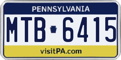 PA license plate MTB6415