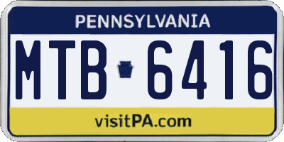PA license plate MTB6416