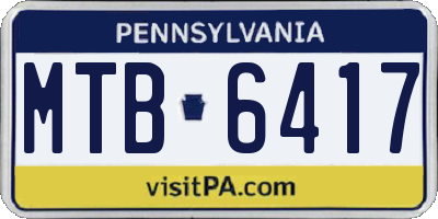 PA license plate MTB6417